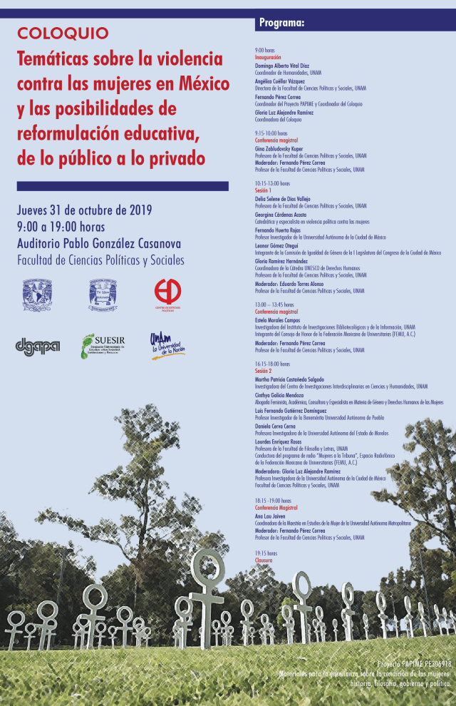 COLOQUIO - Temáticas sobre la violencia contra las mujeres en México y ls posibilidades de reformulación